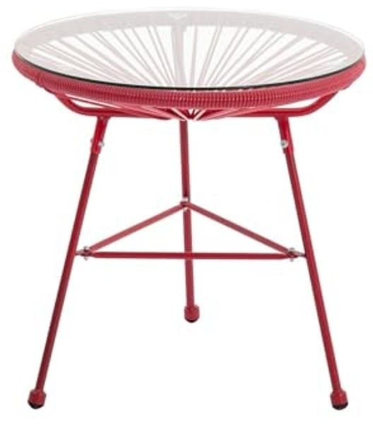 Vente-unique - ALIOS Gartensitzgruppe Harz Rot - B 50 cm x H 50 cm x L 50 cm