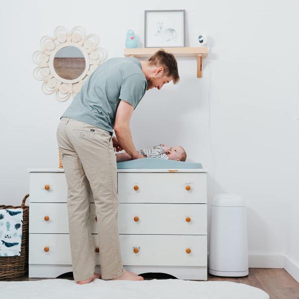 Angelcare Windeleimer + 3 Nachfüllpackungen gegen Gerüche, hohe Kapazität, antibakteriell, einfache Verwendung, Weiß Bild 10