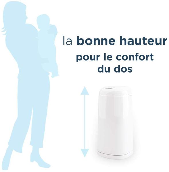 Angelcare Windeleimer + 3 Nachfüllpackungen gegen Gerüche, hohe Kapazität, antibakteriell, einfache Verwendung, Weiß Bild 8