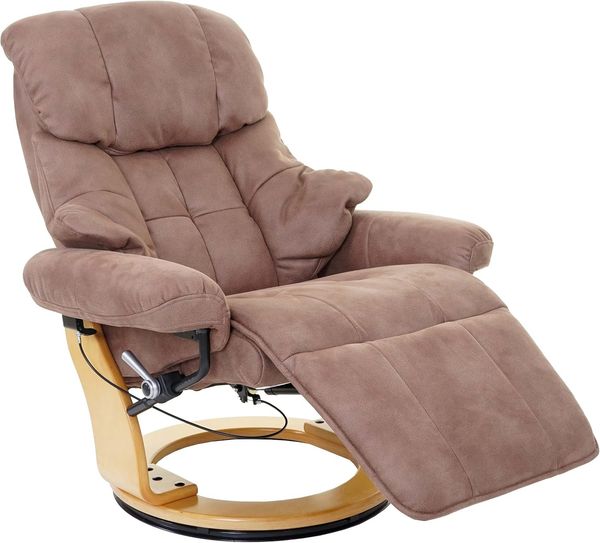 MCA Relaxsessel Calgary 2, Fernsehsessel Sessel, Stoff/Textil 150kg belastbar ~ antikbraun, naturbraun Bild 5