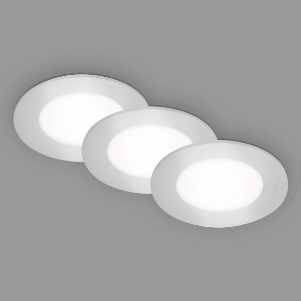 Di-Ka LED Einbauleuchte Slank 3er Set chrom-matt Ø 8,5 cm 3W, neutralweiß