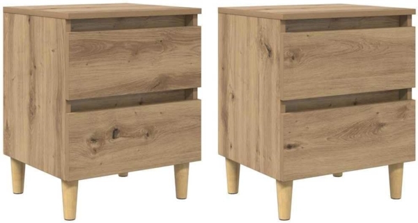 vidaXL Bettschränke 2 pcs Artisan-Eiche 40 x 35 x 50 cm Holzwerkstoff 885671
