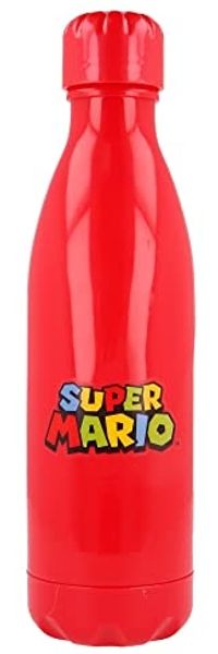 Kinderflasche PP 660 ml mit Drehverschluss & großer Öffnung Kunststoff Flasche Super Mario