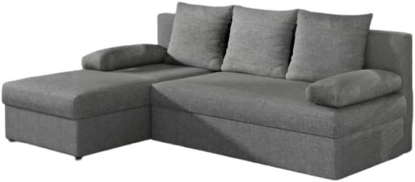 Designer Sofa Cali mit Stauraum und Schlaffunktion Grau Links