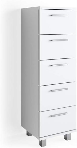 VICCO Badschrank ILIAS Weiß Midischrank Bad Schrank Badregal Badezimmer