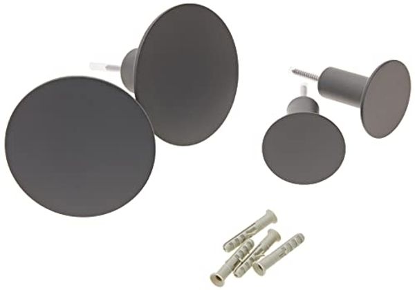 Blomus PONTO Set 4 Wandhaken, Haken, Garderobenhaken, Polystone, gunmetal, 65800