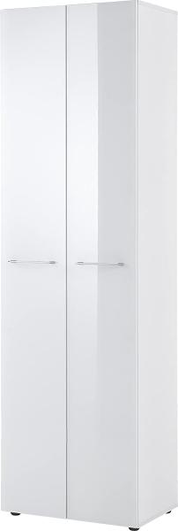 Garderobenschrank 3764 SCALEA in Glas weiß Lack von Germania 59x197 cm