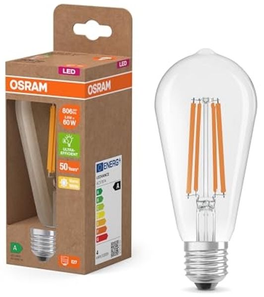 OSRAM 4099854235634 LED (RGB)-Lampe EEK A (A - G) E27 Kolbeform 3.8 W = 60 W Varmhvid (Ø x H) 64 mm x 64 mm 1 stk