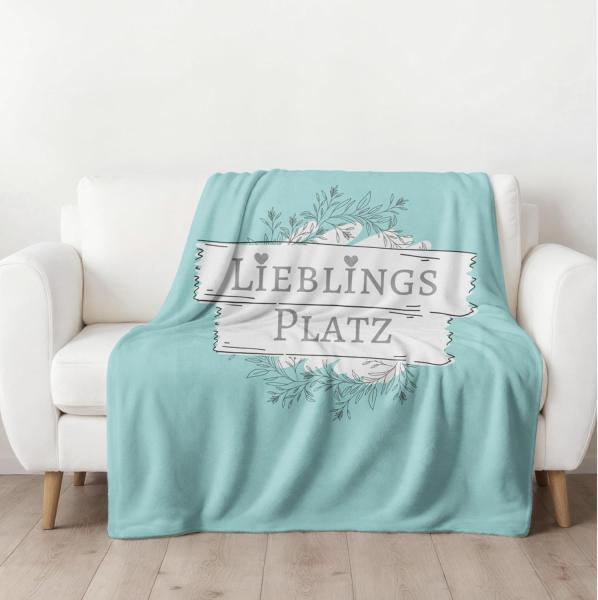 Wohndecke Lieblingsplatz 150x200 cm, weich und kuschelig, passend zur Bettwäsche, MTOnlinehandel, Fleece-Decke Sofadecke Überwurf Plaid in mint, Geschenk für Frauen