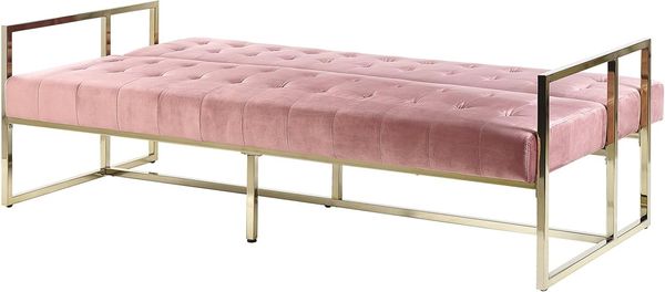 Schlafsofa 3-Sitzer Samtstoff rosa MARSTAL Bild 5