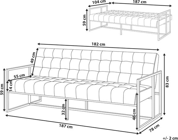 Schlafsofa 3-Sitzer Samtstoff rosa MARSTAL Bild 3