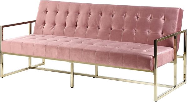 Schlafsofa 3-Sitzer Samtstoff rosa MARSTAL Bild 4
