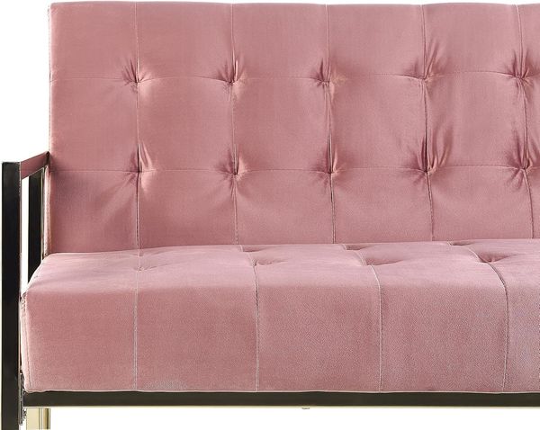 Schlafsofa 3-Sitzer Samtstoff rosa MARSTAL Bild 7