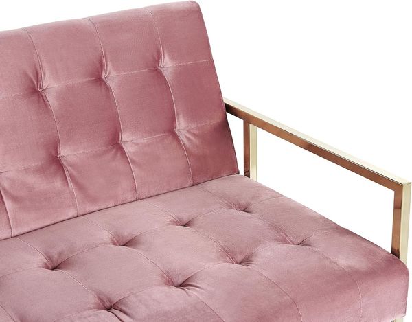 Schlafsofa 3-Sitzer Samtstoff rosa MARSTAL Bild 8