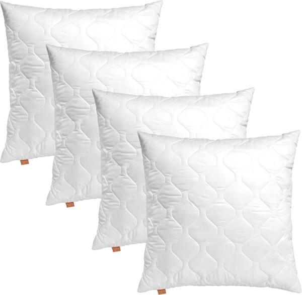 sleepling 4er Set Kissen 40x40 cm, Sofakissen, Kissenfüllung, Zierkissen für Allergiker, Deko Kissen Füllung 40x40, Ökotex, Waschbar bis 60 Grad, Made in EU, Basic 100