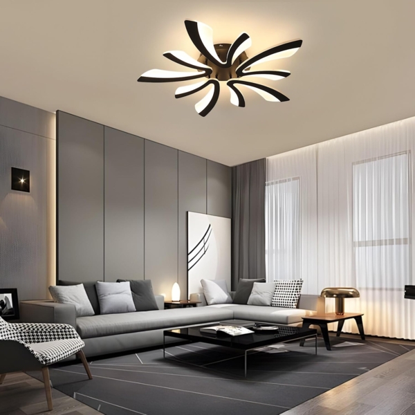 Comely LED Deckenleuchte, 48W 5400LM, dimmbar 3000K-6500K, 70cm, schwarz, inkl. Fernbedienung (ohne Batterien). Ideal für Wohnzimmer & Schlafzimmer Bild 6