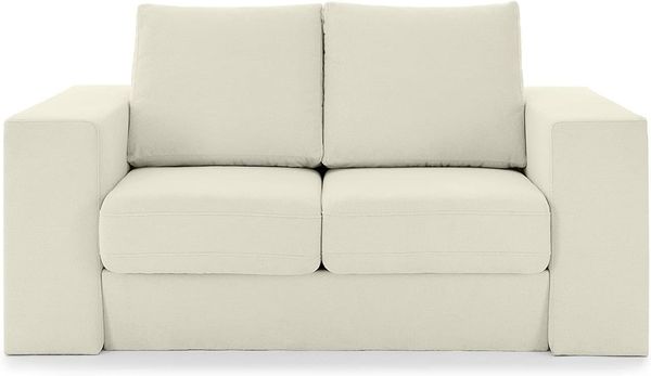 LOOKS by Wolfgang Joop Looks V-1 Designer Sofa mit Hockern, 2 Sitzer Couch, Funktionssofa, weiß, Sitzbreite 120 cm