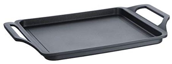 Schulte-Ufer Globus i Grillplatte, Induktionsgrillplatte, Platte, Aluminiumguss, Schwarz, 27x24 cm, 1624-27 i
