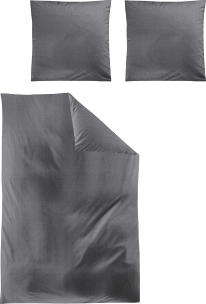 Irisette Tencel-Satin Bettwäsche Set Lotus 8521 grau 155 x 220 cm + 1 Kissenbezug 80x80 cm