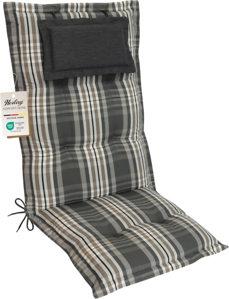 Herlag Hochlehnerauflage Ava Gartenstuhlauflage Hochlehner, abnehmbares Kopfpolster, 123x50x9cm, Gartenmöbelauflage 123x50x9cm, Kopfpolster