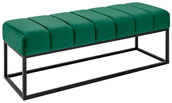 riess-ambiente Polsterbank PETIT BEAUTÉ 108cm smaragdgrün / schwarz (Einzelartikel, 1-St), Flur · Samt · Metall · Schlafzimmer