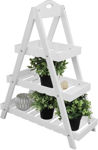 ProGarden Dreieckige Etagere 3-stöckig MDF Weiß 442202