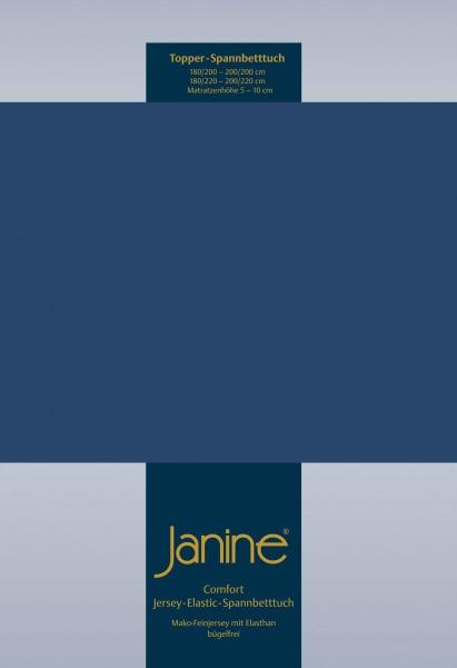 Janine Topper Comfort Jersey Spannbetttuch|140x200 cm - 160x220 cm| marine