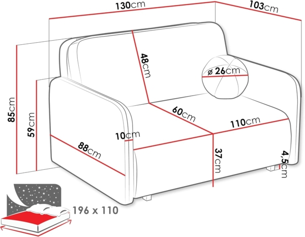 Schlafsofa Viva Sun II (Farbe: Velo 633) Bild 3
