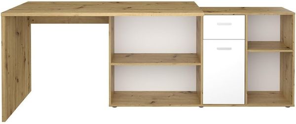 FMD Möbel - LEXO/LEX - Schreibtisch - melaminharzbeschichtete Spanplatte - Artisan Oak Nb/weiß - 135,7 x 74,2 x 135,7cm Bild 3
