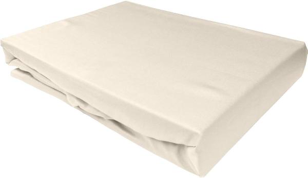 Bettwaesche-mit-Stil Mako-Satin Spannbettlaken natur 100x200cm Höhe 5-10cm