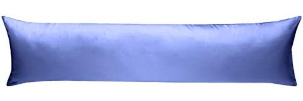 Mako-Satin Seitenschläferkissen Bezug uni / einfarbig hellblau 40x145 cm von Bettwaesche-mit-Stil