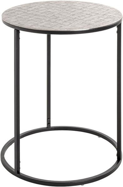 HAKU Möbel Beistelltisch schwarz, Silber, Metall - Maße: H 60 cm x Ø 46 cm, Style: Modern