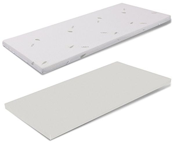 Ailime Topper Corrector Einzelmatratze, 110 x 200 x 10 cm, Abnehmbarer Aloe Vera, beige, EIN Quadrat