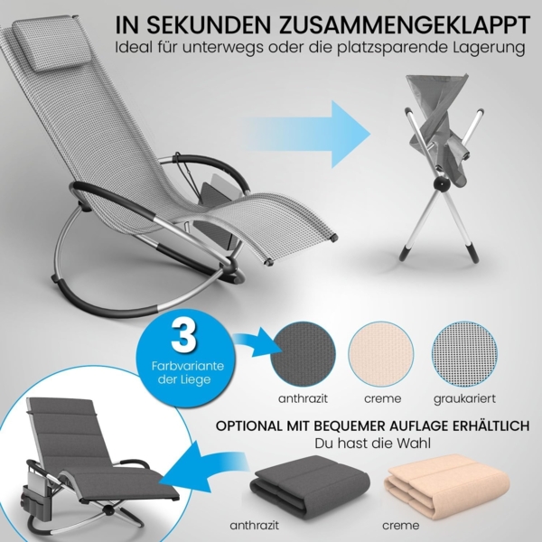 aktivshop Gartenliege klappbar, Sonnenliege Bild 7