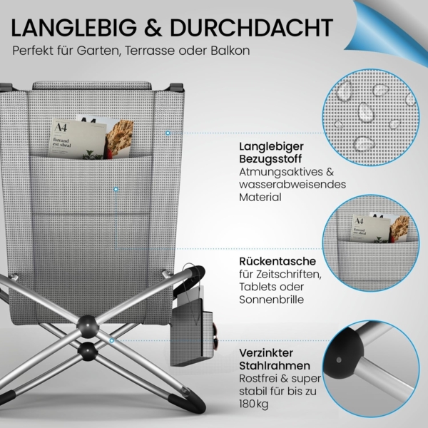 aktivshop Gartenliege klappbar, Sonnenliege Bild 6