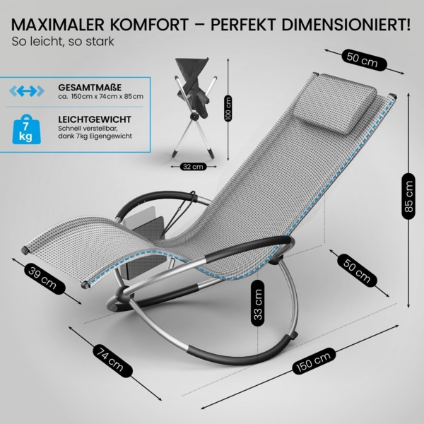 aktivshop Gartenliege klappbar, Sonnenliege Bild 2