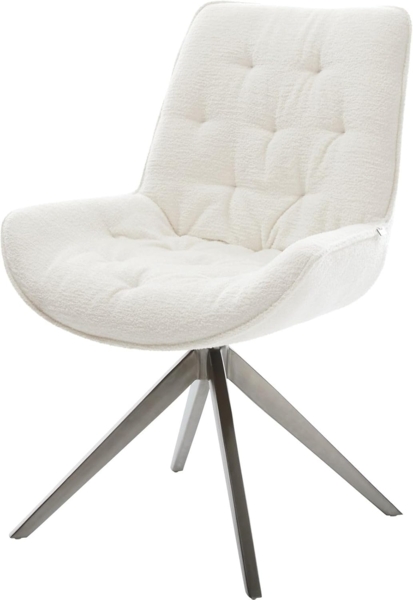 Drehstuhl Taimi-Flex Bouclé Soft Beige Kreuzgestell breit Graphit 360° drehbar Wippfunktion