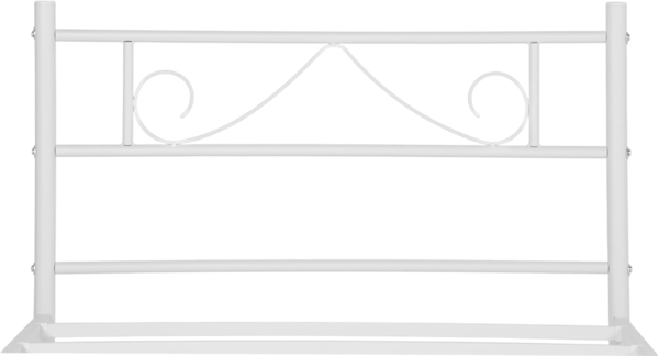 FurnitureR Einzelbett Metall 90×200 cm, stabiles Plattformbett mit Lattenrost, klassisches Gestell mit Kopf- & Fußteil, für Schlafzimmer, Gästezimmer & Jugendzimmer, bis 150 kg belastbar，Weiß B Bild 4