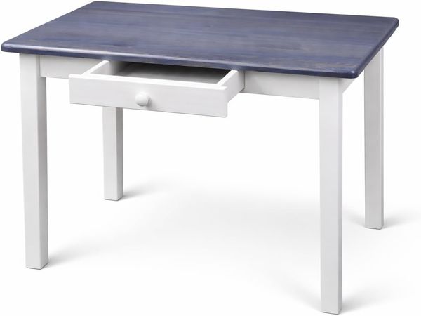 Magnetic Mobel Esstisch mit Schublade Küchentisch Tisch Restaurant Massiv Holz Kiefer (50x70, Grau/Blau)