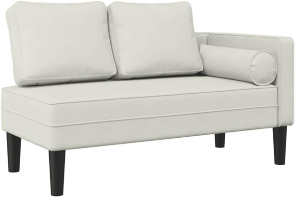 vidaXL Chaiselongue mit Kissen Creme Samt