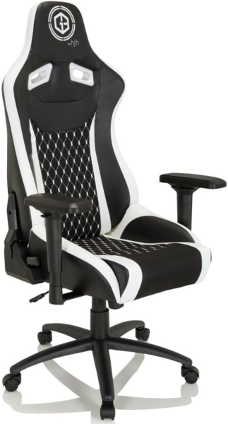 hjh OFFICE Gamingstuhl GAMEBREAKER SX 04 Stoff, Kunstleder Schwarz/Weiß