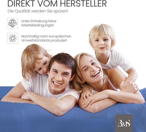 Bettwaesche-mit-Stil Mako-Satin Spannbettlaken hellblau 180x200cm Bild 7