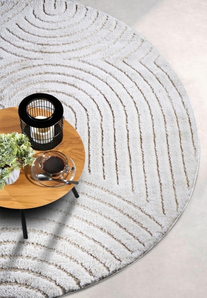 ELLE DECORATION Designteppich Panglao, eckig, rund und Läufer, rechteckig, Höhe: 14 mm, flauschiger uni Kurzflor, Hoch Tief Struktur, modern, Wohnzimmer Bild 6