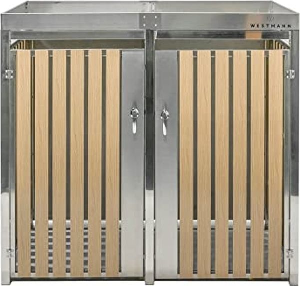 Westmann Mülltonnenbox Planta Edelstahl | 2x240 L