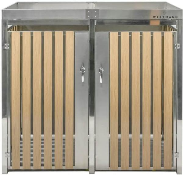 Westmann Mülltonnenbox Planta Edelstahl | 2x240 L