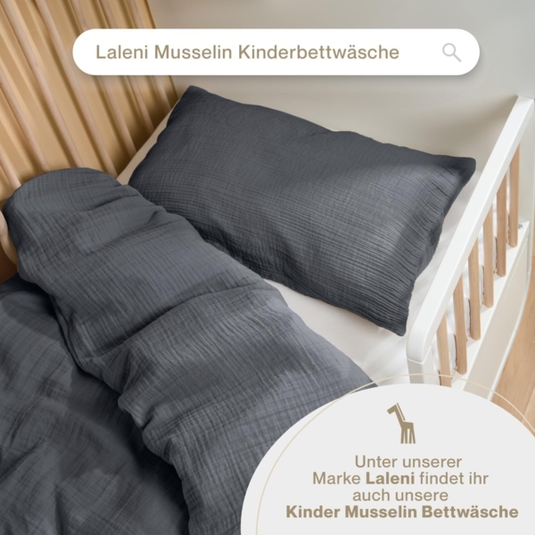 Blumtal Bettwäsche Musselin 100% Baumwolle im Set, Kopfkissenbezug & Deckenbezug, 3 teilig Bild 7