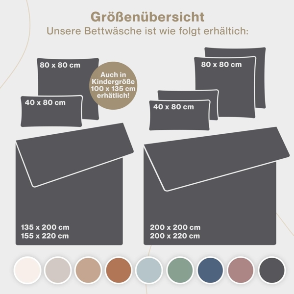 Blumtal Bettwäsche Musselin 100% Baumwolle im Set, Kopfkissenbezug & Deckenbezug, 3 teilig Bild 6