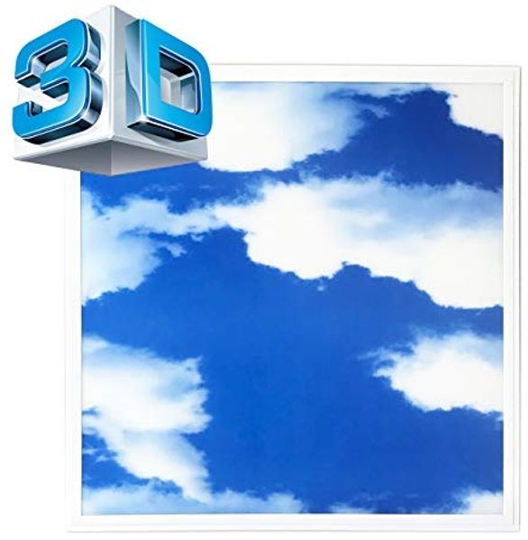 3D LED Panel Deckenleuchte 3D-Bild blauer Himmel mit weißen Wolken