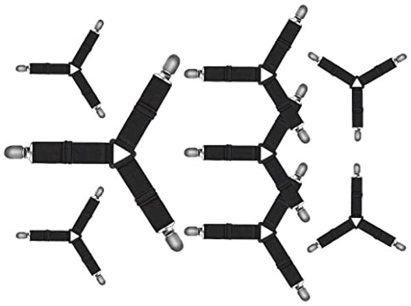 BAYLI Spannbettlaken Verstellbare Bettlakenspanner [8er Set], Betttuchspanner mit Metallcl