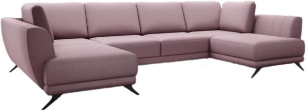 Designer Sofa Nina mit Schlaffunktion Stoff Rosé